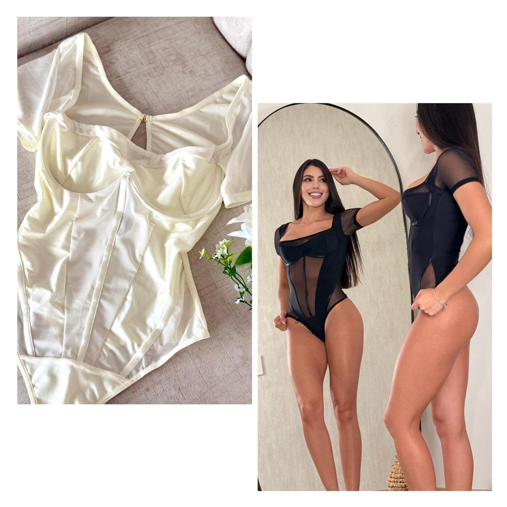 Body Transparencias Manga Corta