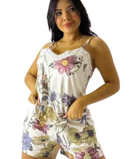 Pijamas para dama con encaje